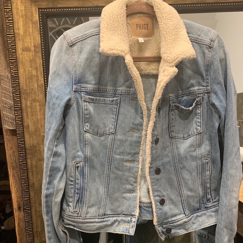 PAIGE Sherpa Lined Denim Jacket